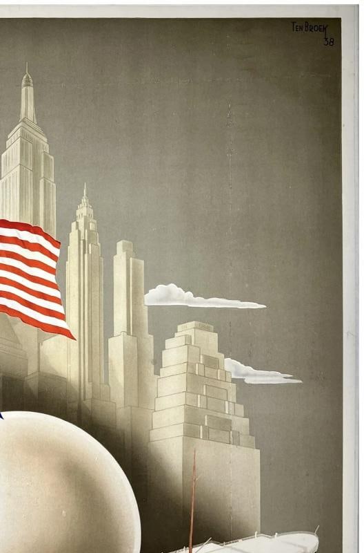 Original Vintage Poster HOLLAND AMERICA LINE NEW YORK WORLD'S FAIR 1939 Rare! - 3