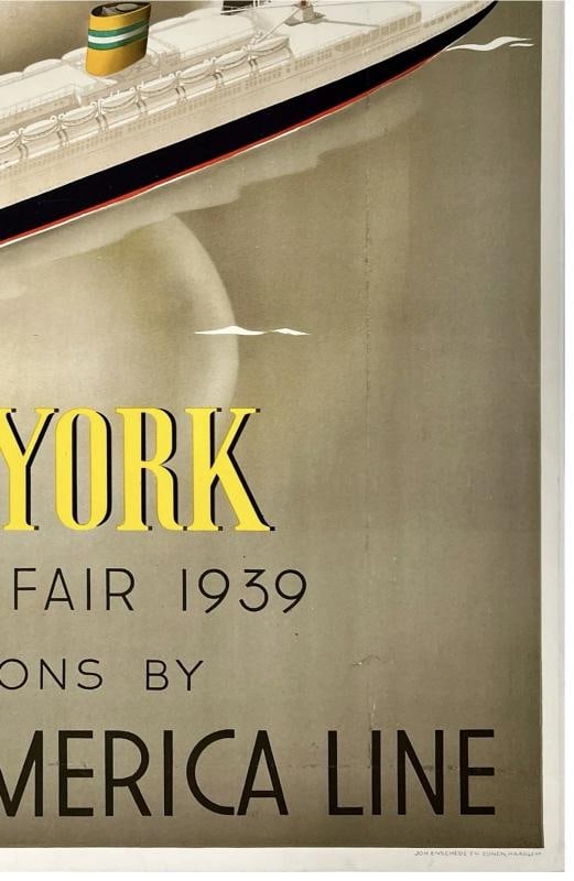Original Vintage Poster HOLLAND AMERICA LINE NEW YORK WORLD'S FAIR 1939 Rare! - 5