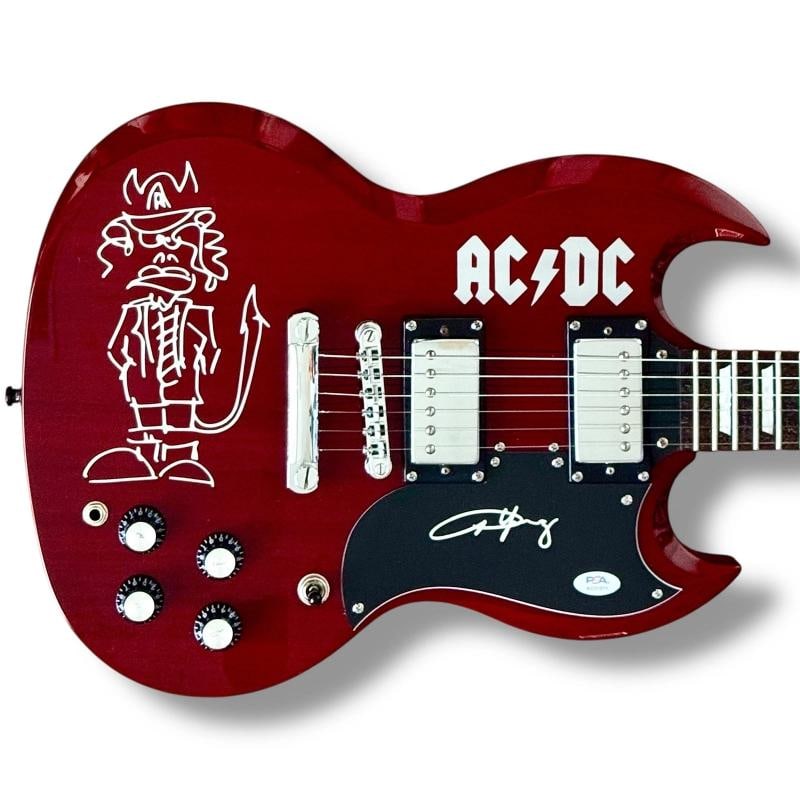 Angus Young Signed Guitar Custom Graphics PSA/DNA COA AC/DC Epiphone SG PRO: Industry: Music,Signed: Yes,Autograph Authentication: Professional Sports (PSA/DNA),Object Type: Guitar & Guitar Pick,Original/Reproduction: Original,Country of Origin: United States Signer: Angus You