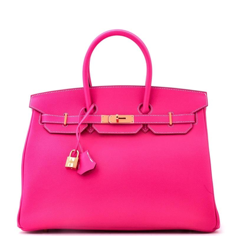 Hermes Birkin Handbag Pink Epsom with Gold Hardware 35