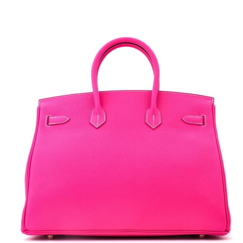 Hermes Birkin Handbag Pink Epsom with Gold Hardware 35 - 3