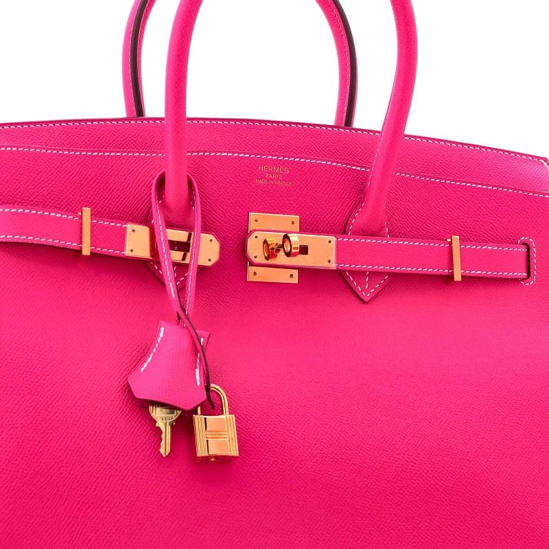 Hermes Birkin Handbag Pink Epsom with Gold Hardware 35 - 6