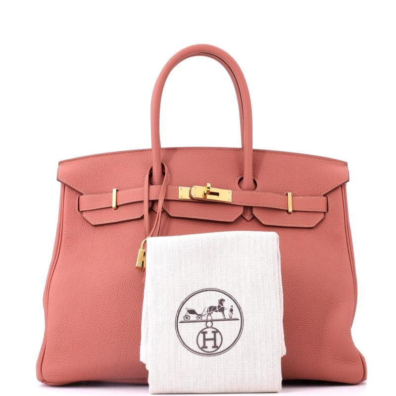 Hermes Birkin Handbag Pink Togo with Gold Hardware 35 - 2