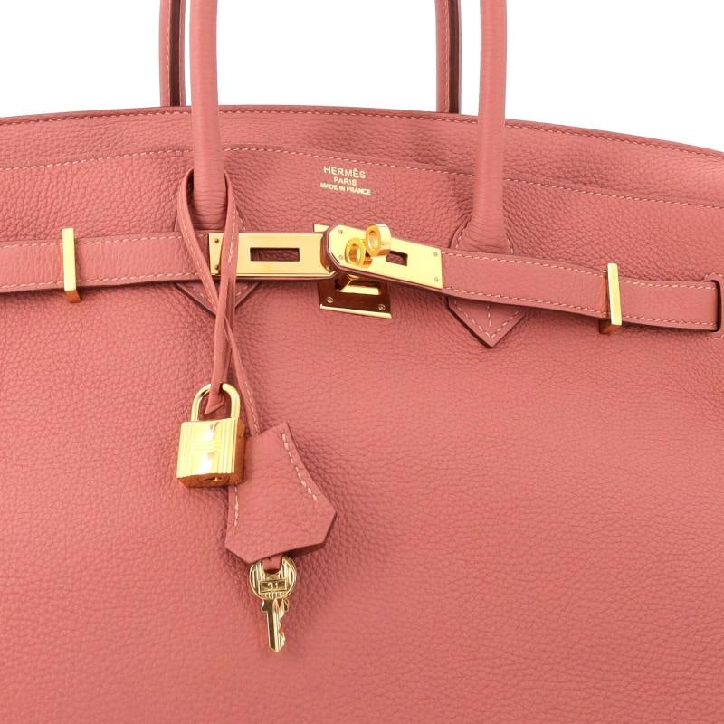 Hermes Birkin Handbag Pink Togo with Gold Hardware 35 - 7