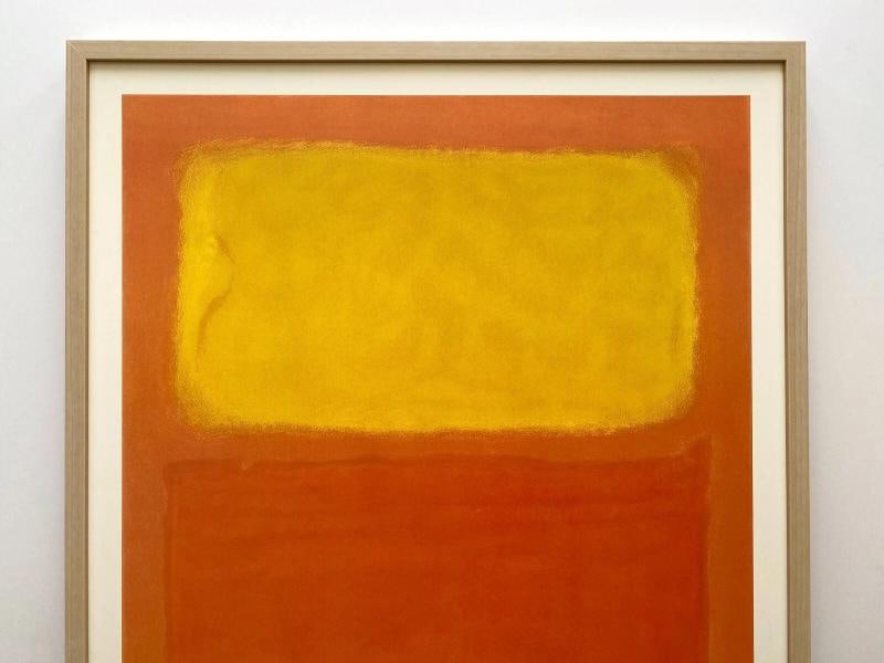 MARK ROTHKO RARE 1975 LITHOGRAPH PRINT FRAMED LRG POSTER "ORANGE & YELLOW" 1956 - 2