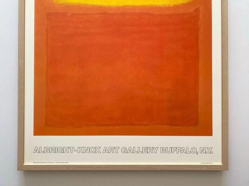 MARK ROTHKO RARE 1975 LITHOGRAPH PRINT FRAMED LRG POSTER "ORANGE & YELLOW" 1956 - 3