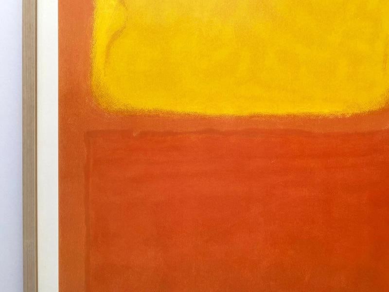 MARK ROTHKO RARE 1975 LITHOGRAPH PRINT FRAMED LRG POSTER "ORANGE & YELLOW" 1956 - 5