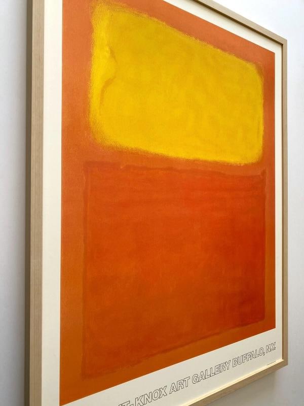 MARK ROTHKO RARE 1975 LITHOGRAPH PRINT FRAMED LRG POSTER "ORANGE & YELLOW" 1956 - 6