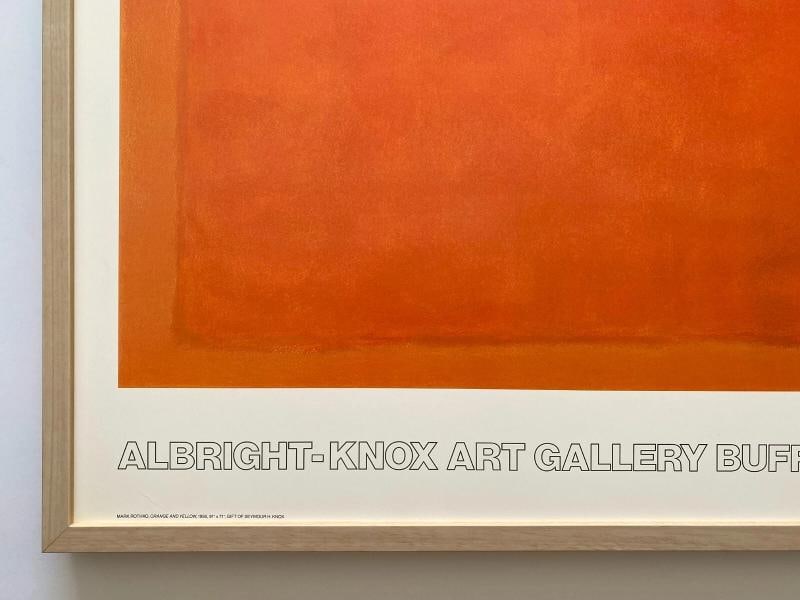 MARK ROTHKO RARE 1975 LITHOGRAPH PRINT FRAMED LRG POSTER "ORANGE & YELLOW" 1956 - 7
