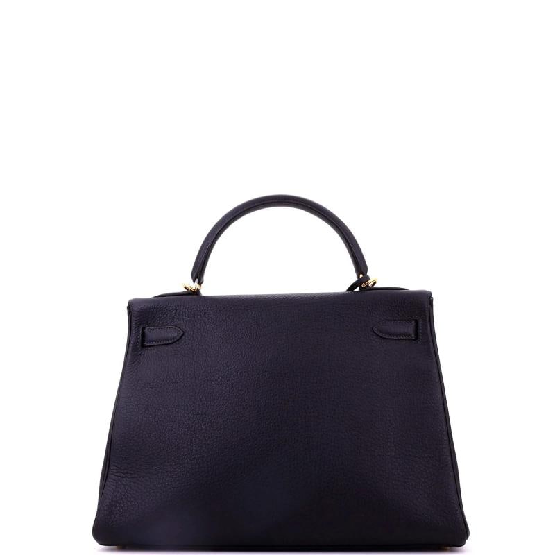 Hermes Kelly Handbag Blue Togo with Gold Hardware 32 - 3