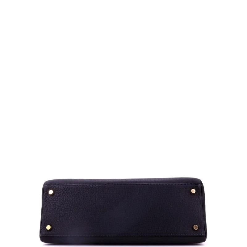 Hermes Kelly Handbag Blue Togo with Gold Hardware 32 - 4
