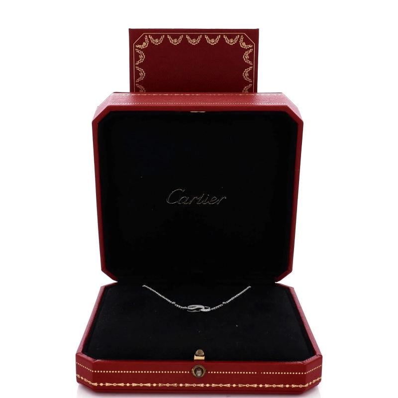 Cartier Agrafe Cable Chain Necklace 18K White Gold with Diamonds - 2