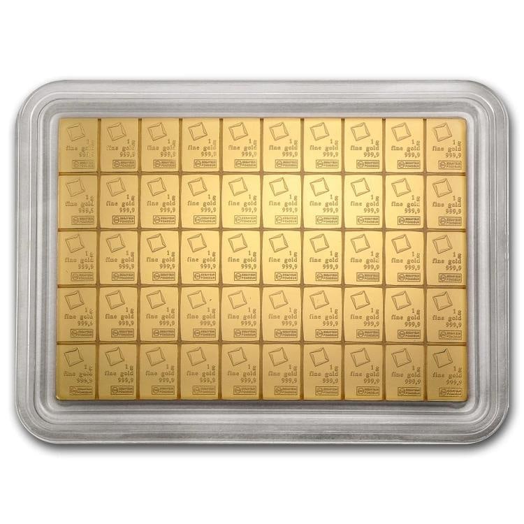 50 x 1 gram Gold Valcambi CombiBarÃ¢â€žÂ¢ (In Assay) - 2