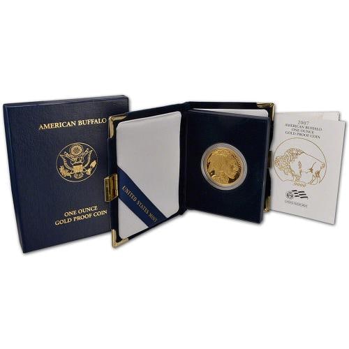 2007-W American Gold Buffalo Proof (1 oz) $50: Country of Origin: The United States of America,Certification: U.S. Mint,Coin: American Buffalo,Year: 2007,Strike Type: Proof,Brand/Mint: U.S. Mint,Fineness: 0.9999,Total Precious Metal Content: 1