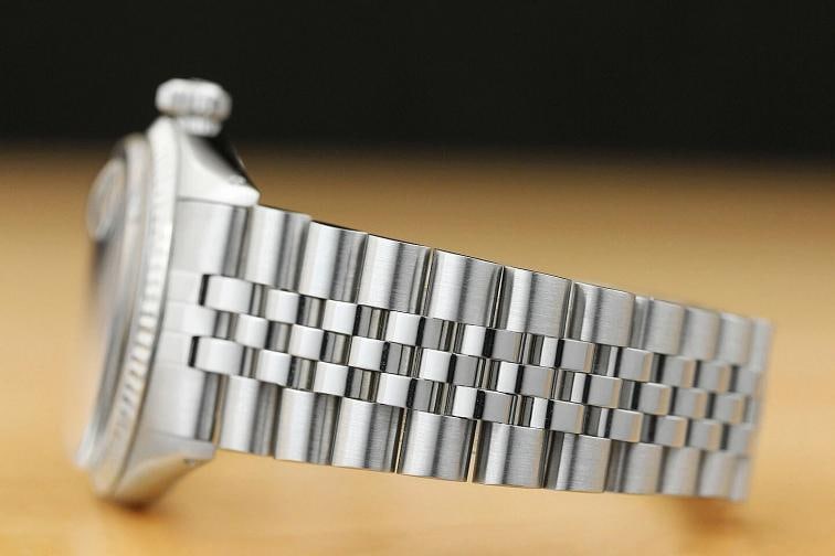 MENS ROLEX DATEJUST BLUE VIGNETTE DIAMOND 18K WHITE GOLD STAINLESS STEEL WATCH - 5