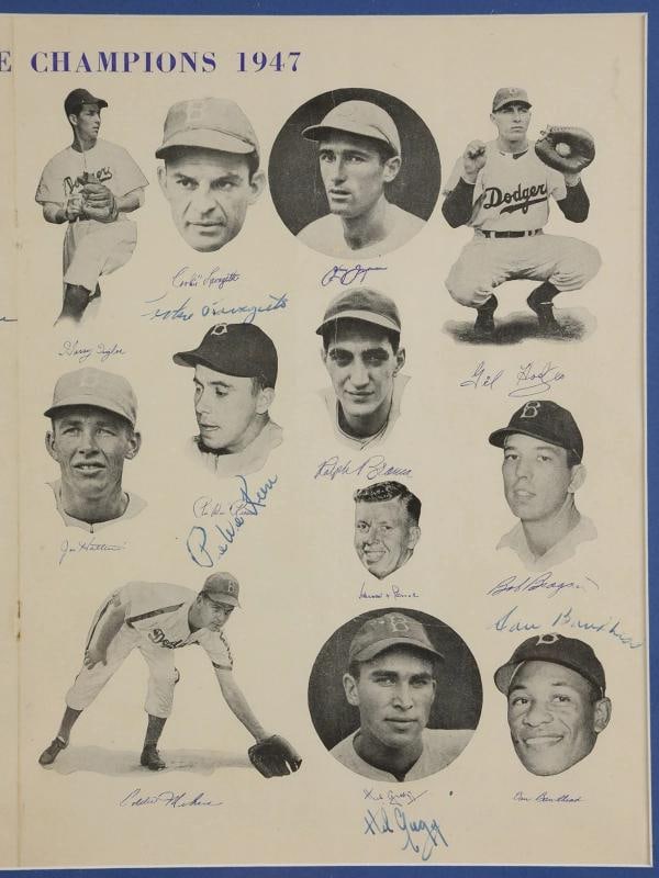 Jackie Robinson Rookie 1947 Brooklyn Dodgers Team Signed Program PSA DNA COA - 3