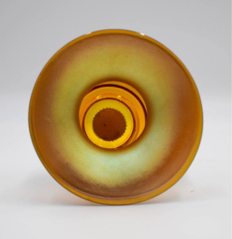 WMF Mira Art Glass Vase Iridescent with Original Label - 4