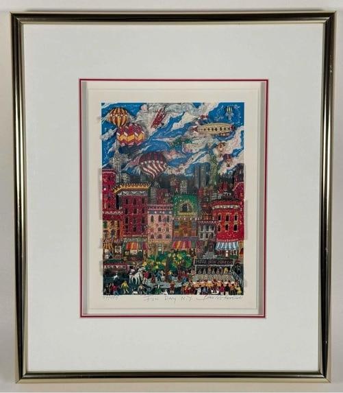 Vintage Charles Fazzino Fun Day NY New York 3D Pop Art Framed Artwork 57/475 - 2