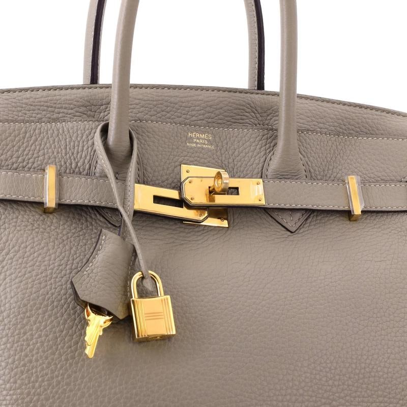 Hermes Birkin Handbag Green Clemence with Gold Hardware 30 - 6