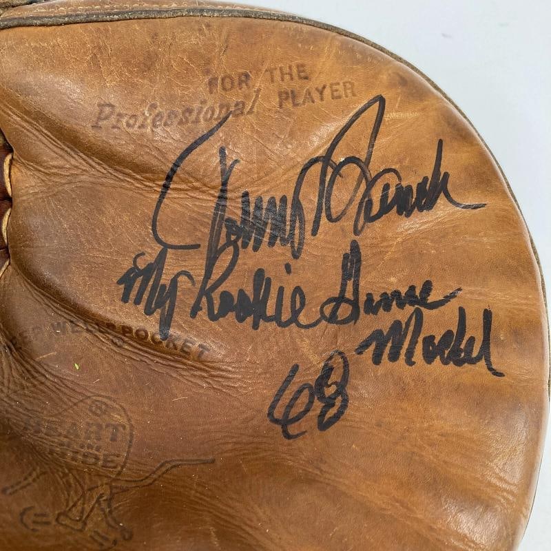 Johnny Bench Signed 1968 Rookie Game Issued Catcher's Mitt Gove JSA COA - 7