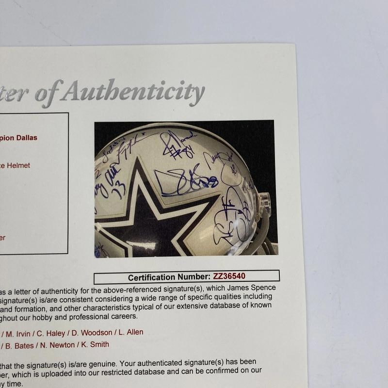 1995 Dallas Cowboys Super Bowl Champs Team Signed Authentic Helmet JSA COA - 20