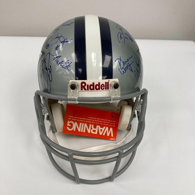1995 Dallas Cowboys Super Bowl Champs Team Signed Authentic Helmet JSA COA - 3