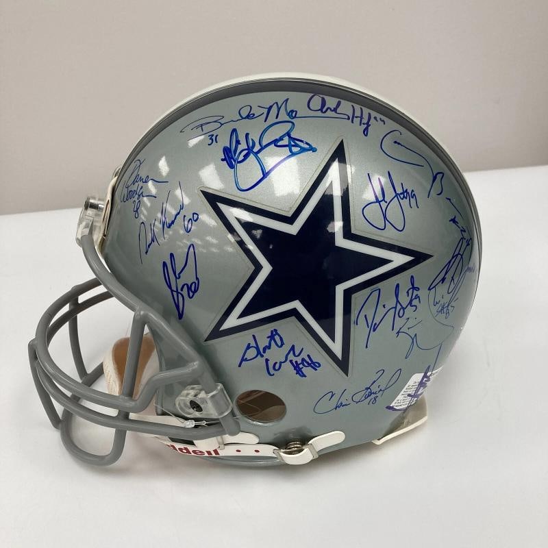 1995 Dallas Cowboys Super Bowl Champs Team Signed Authentic Helmet JSA COA - 4