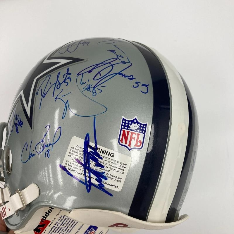 1995 Dallas Cowboys Super Bowl Champs Team Signed Authentic Helmet JSA COA - 5
