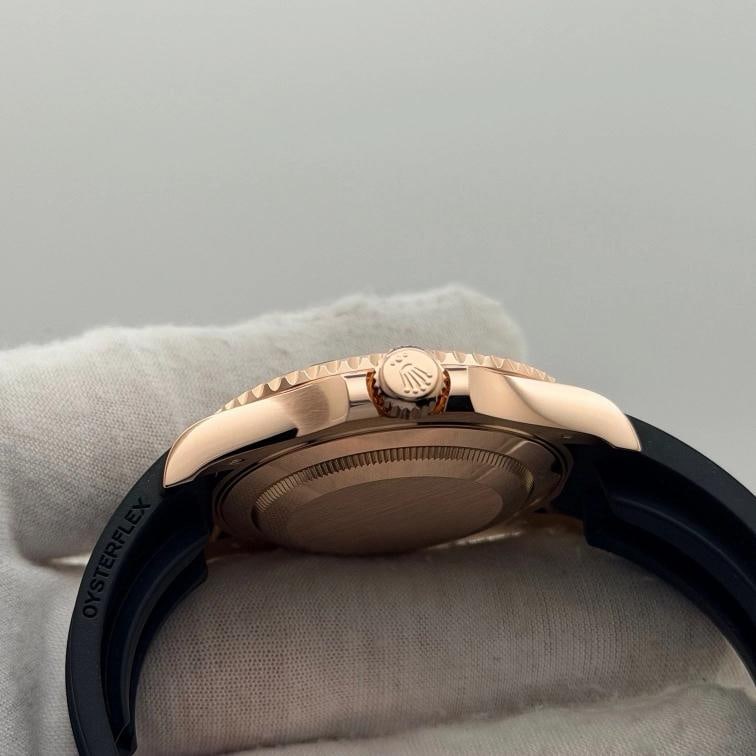 Rolex Yacht Master Oysterflex 116655 40mm Black Dial 18k Rose Gold Box Paper - 5