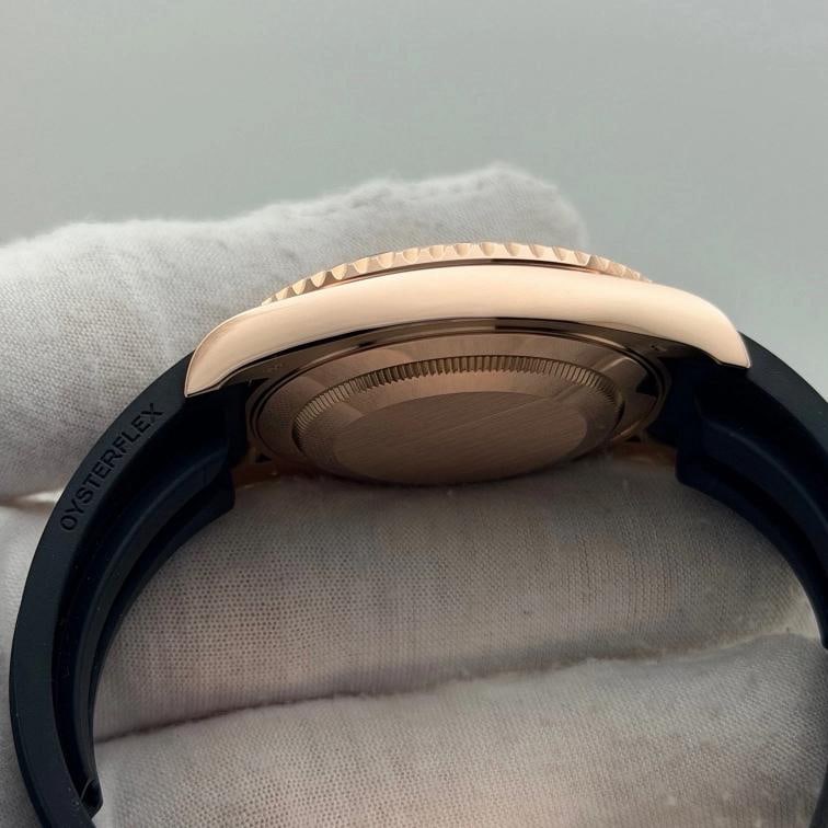 Rolex Yacht Master Oysterflex 116655 40mm Black Dial 18k Rose Gold Box Paper - 6