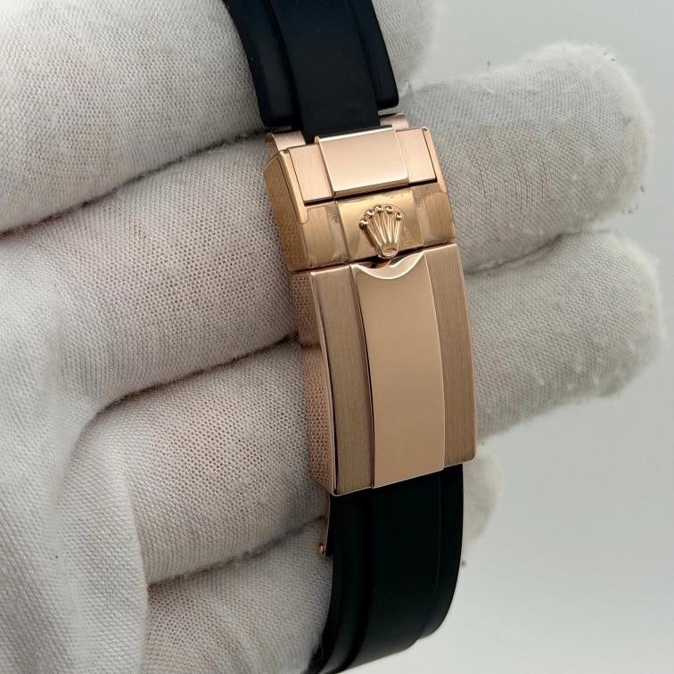 Rolex Yacht Master Oysterflex 116655 40mm Black Dial 18k Rose Gold Box Paper - 8