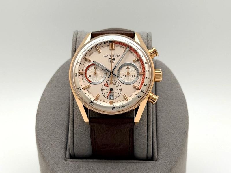 TAG Heuer Carrera Chronosprint Porsche CBS2040.FC8318 42mm Beige 18k Rose Gold - 2