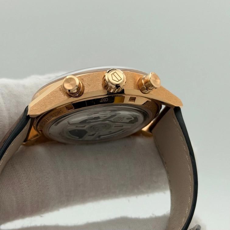 TAG Heuer Carrera Chronosprint Porsche CBS2040.FC8318 42mm Beige 18k Rose Gold - 8