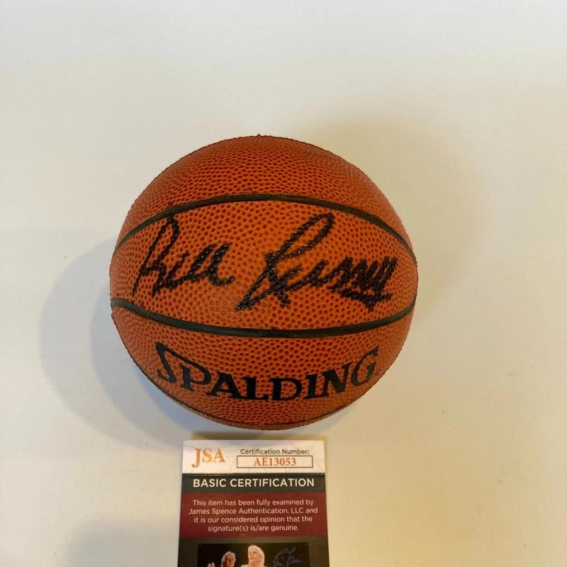 Bill Russell Signed Spalding NBA Mini Basketball With JSA COA: Product: Ball,Sport: Basketball-NBA,Autograph Authentication: James Spence Authentication (JSA),Team: Boston Celtics,Player: Bill Russell,Original/Reprint: Original,Country of Origin: United States 