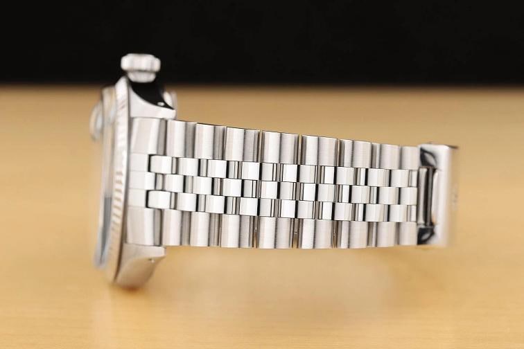 ROLEX MENS DATEJUST 16014 ICE BLUE DIAL 18K WHITE GOLD STEEL JUBILEE WATCH - 5