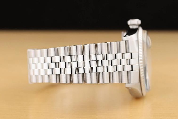 ROLEX MENS DATEJUST 16014 ICE BLUE DIAL 18K WHITE GOLD STEEL JUBILEE WATCH - 8