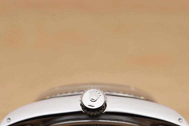 ROLEX MENS DATEJUST 16014 ICE BLUE DIAL 18K WHITE GOLD STEEL JUBILEE WATCH - 9