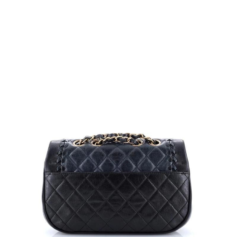 Chanel Bicolor Braided Saddle Flap Bag Quilted Lambskin Small - 3