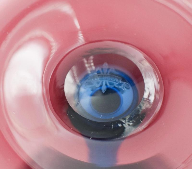 Steuben Amethyst & Celeste Blue Champagne Glass, Circa 1920, Signed. - 5