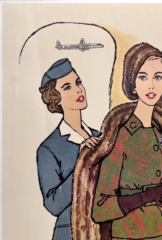 Original Vintage Poster NORTHEAST AIRLINES SUNLINERS Airline Travel Tourism OL - 2