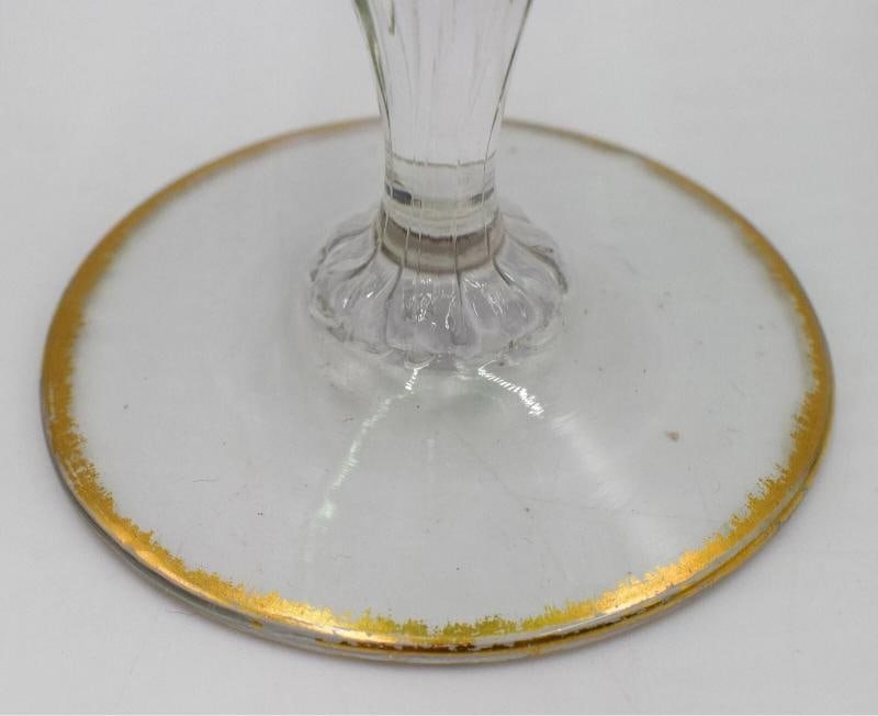 Daum Nancy French Art Glass Wines - Circa 1920 Green & Gold Wine Glasses - 4