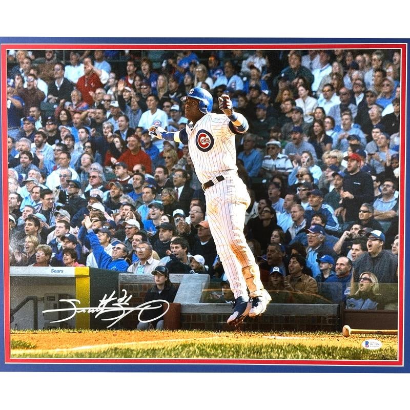 Sammy Sosa Autographed Chicago Cubs 16x20 Photo Framed Signed Beckett COA - 2