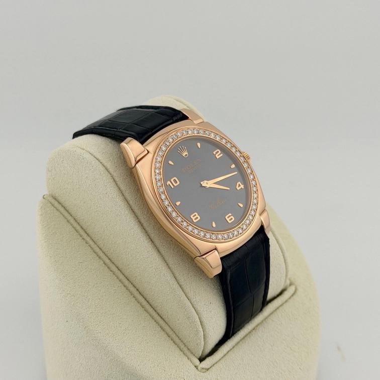 Rolex Cellini Cestello 5330 36mm 18k Rose Gold Rhodium Dial Diamond Bezel - 3