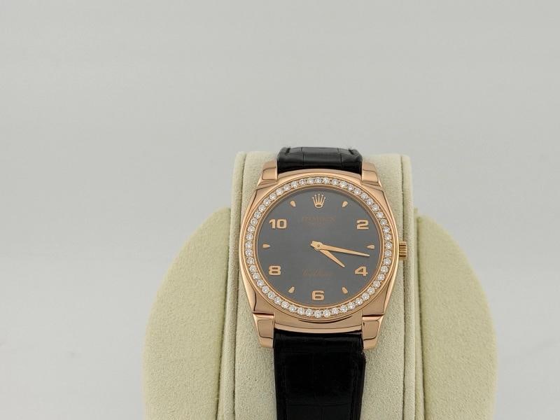 Rolex Cellini Cestello 5330 36mm 18k Rose Gold Rhodium Dial Diamond Bezel - 6