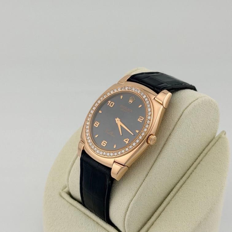 Rolex Cellini Cestello 5330 36mm 18k Rose Gold Rhodium Dial Diamond Bezel - 7