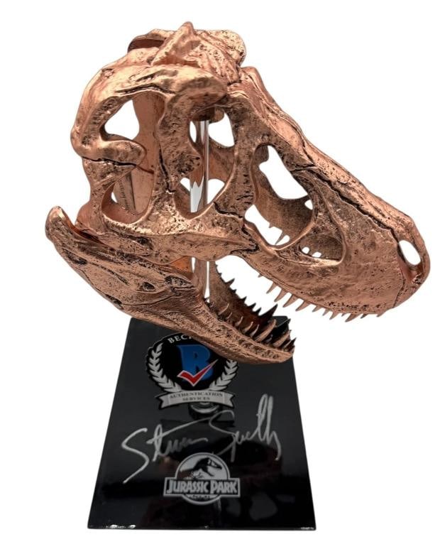 STEVEN SPIELBERG SIGNED AUTOGRAPH JURASSIC PARK T-REX SKULL PROP BAS BECKETT - 5