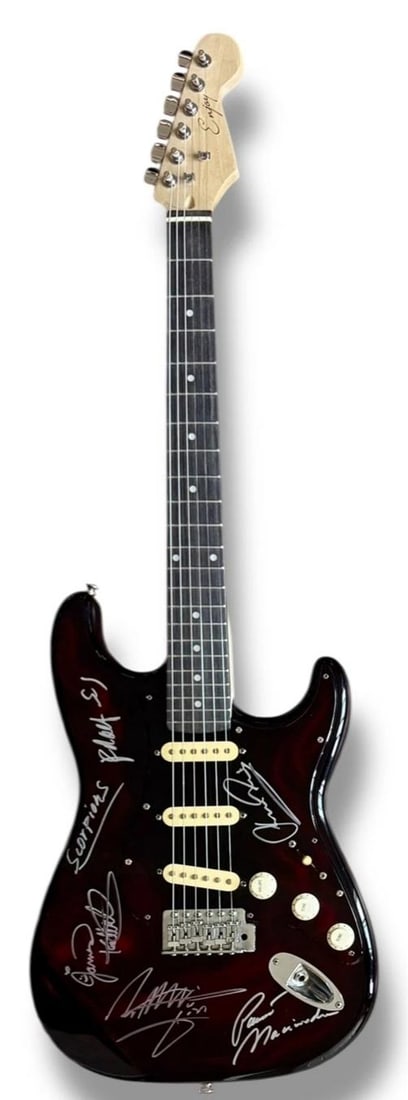 Scorpions Signed Guitar JSA COA Klaus Meine Rudolf Schenker Matthias Jabs +2 - 4