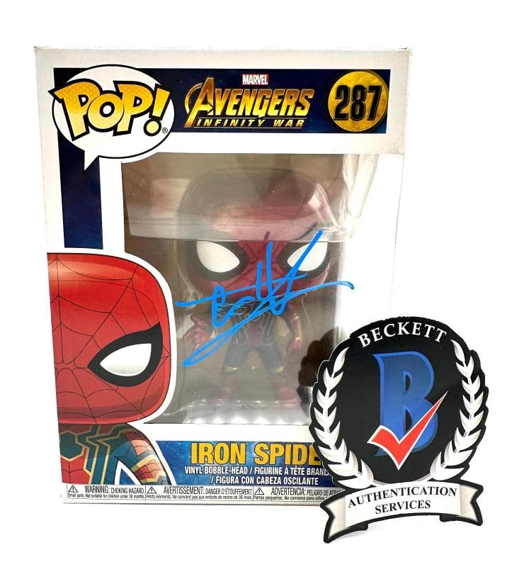 TOM HOLLAND SIGNED AUTOGRAPH FUNKO POP 287 SPIDER-MAN BECKETT BAS COA: Personalize: No,Industry: Movies,Movie: SPIDER-MAN,Signed by: TOM HOLLAND,Signed: Yes,Autograph Authentication: Beckett,Original/Reproduction: Original,Country of Origin: United States 