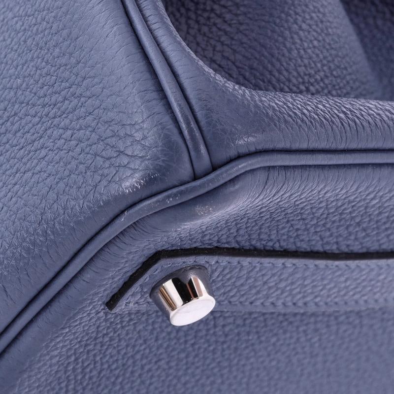 Hermes Birkin Handbag Blue Togo with Palladium Hardware 30 - 8