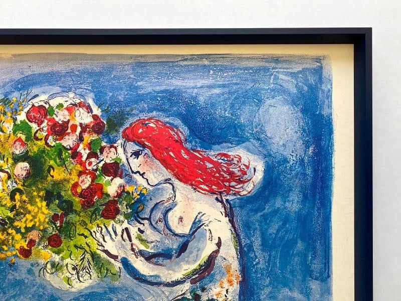 MARC CHAGALL RARE 1962 MOURLOT LITHOGRAPH PRINT FRAMED LRG FRENCH TRAVEL POSTER - 11
